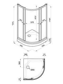 Душевой уголок Triton Стандарт-Полосы Щ0000061805 90x90 см профиль белый стекло с узором